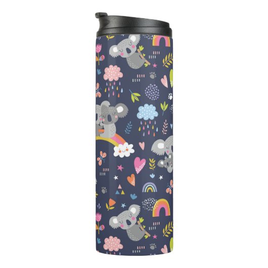 Koala Rainbow Liebe Pattern Thermosbecher (Nach rechts gedreht)