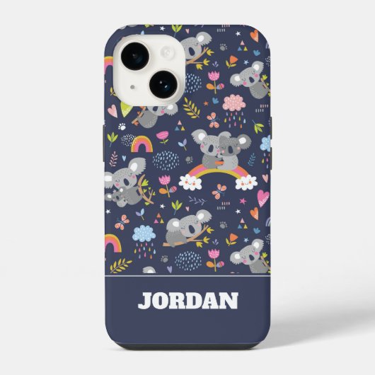 Koala Regenbogen-Liebesmuster iPhone Hülle (Rückseite)