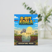 Koala, Retro-8-Bit-Pixel-Art Postkarte (Stehend Vorderseite)