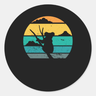 Koala Retro Style Koala Bear Gift Runder Aufkleber