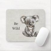 Koala Safari Tier Faux Leinen Mousepad (Mit Mouse)