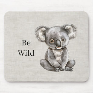 Koala Safari Tier Faux Leinen Mousepad