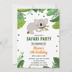Koala-Safari-Zoo-Einladung Einladung
