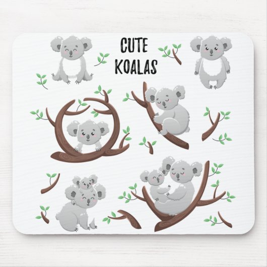Koala Sammlung trägt Cool Koala , Unterstützung Au Mousepad (Vorne)