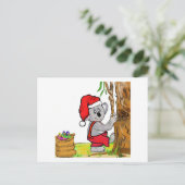 Koala Santa Feiertagspostkarte (Stehend Vorderseite)