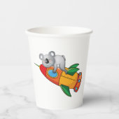 Koala schlafen bei einer farbenfrohen Rakete Pappbecher (Vorderseite)