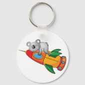 Koala schlafen bei einer farbenfrohen Rakete Schlüsselanhänger (Vorderseite)