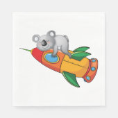 Koala schlafen bei einer farbenfrohen Rakete Serviette (Vorderseite)