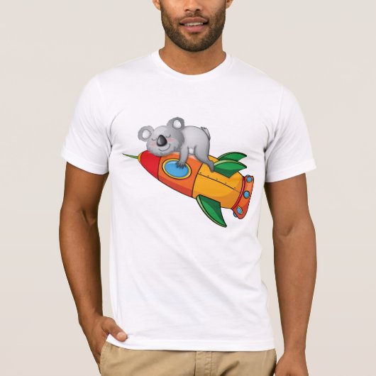 Koala schlafen bei einer farbenfrohen Rakete T-Shirt (Vorderseite)