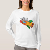Koala schlafen bei einer farbenfrohen Rakete T-Shirt (Vorderseite)