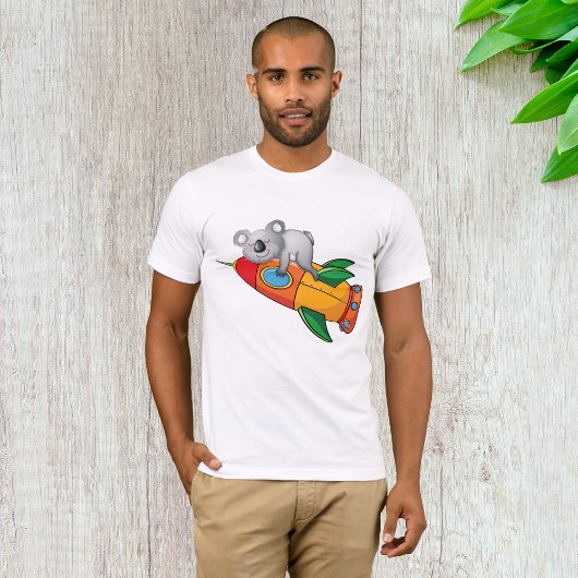 Koala schlafen bei einer farbenfrohen Rakete T-Shirt