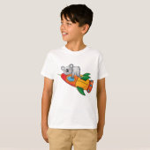 Koala schlafen bei einer farbenfrohen Rakete T-Shirt (Vorne ganz)