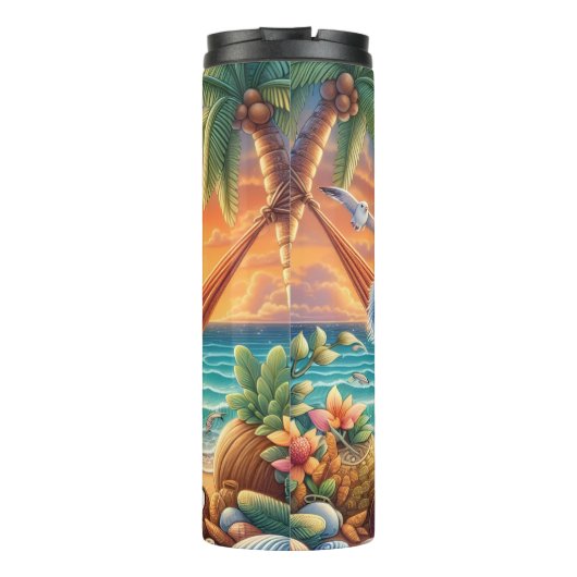 Koala schlafen in Beach Hammock Thermosbecher (Rückseite)