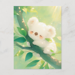 Koala schläft auf einem Baumzweig im sonnendurchfl Postkarte