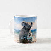 Koala sieht das Ozean Happy Oaster Kaffeetasse (Vorderseite Links)