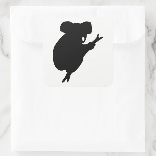 Koala Silhouette Quadratischer Aufkleber (Tasche)
