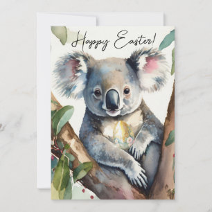 Koala sitzt in einem Eukalyptusbaum Feiertagskarte