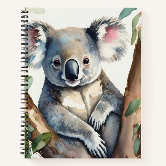 Koala sitzt in einem Eukalyptusbaum Notizblock (Vorderseite)
