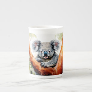 Koala sitzt in einem Eukalyptusbaum Porzellantasse