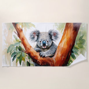 Koala sitzt in einem Eukalyptusbaum Strandtuch