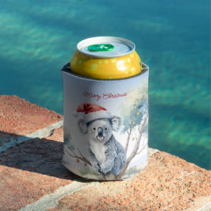 Koala sitzt in einem Gummibaum Frohe Weihnachten Dosenkühler