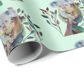 Koala sitzt in einem Kaugummi Geschenkpapier (Rolleneckpunkt)