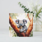 Koala sitzt in einem Kaugummi Karte (Stehend Vorderseite)