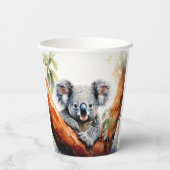 Koala sitzt in einem Kaugummi Pappbecher (Rückseite)