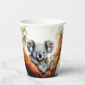 Koala sitzt in einem Kaugummi Pappbecher (Vorderseite)