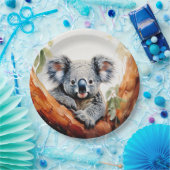 Koala sitzt in einem Kaugummi Pappteller (Party)