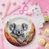 Koala sitzt in einem Kaugummi Pappteller (Party)
