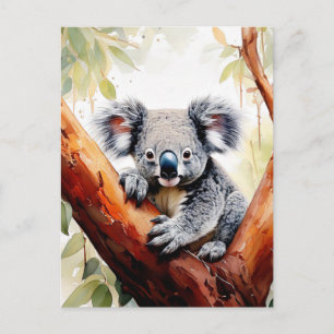 Koala sitzt in einem Kaugummi Postkarte