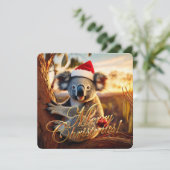 Koala sitzt in Gumtree Frohe Weihnachten (Stehend Vorderseite)