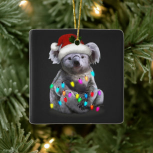 Koala sitzt mit Weihnachten Weihnachten Weihnachte Keramikornament