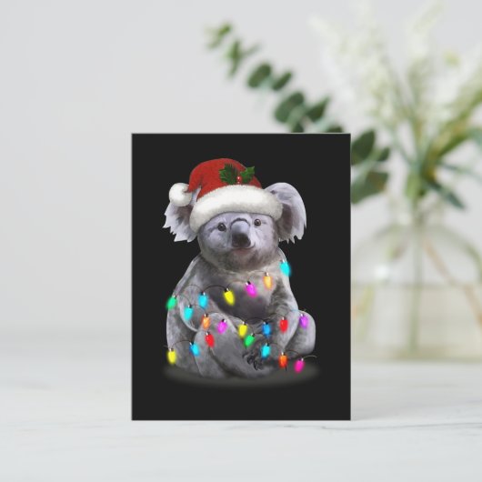 Koala sitzt mit Weihnachten Weihnachten Weihnachte Postkarte (Stehend Vorderseite)