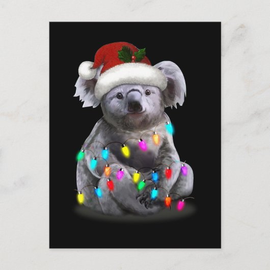 Koala sitzt mit Weihnachten Weihnachten Weihnachte Postkarte (Vorderseite)