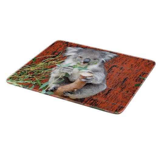 Koala Snack Time Glass Chopping Board Schneidebrett (Ecke)
