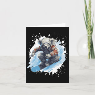 Koala Snowboarding Animal Snowboard Karte