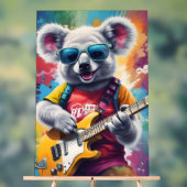 Koala spielt Gitarre, Rock Graffiti Acrylschild (Neutral)