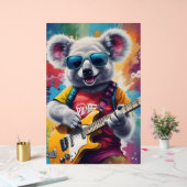 Koala spielt Gitarre, Rock Graffiti Acrylschild (Hochzeit)