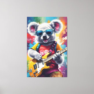 Koala spielt Gitarre, Rock Graffiti Leinwanddruck