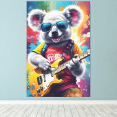 Koala spielt Gitarre, Rock Graffiti Leinwanddruck (Insitu (Holzboden))