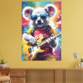 Koala spielt Gitarre, Rock Graffiti Leinwanddruck (Insitu (Wohnzimmer))