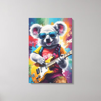 Koala spielt Gitarre, Rock Graffiti Leinwanddruck
