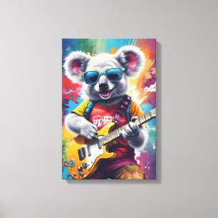 Koala spielt Gitarre, Rock Graffiti Leinwanddruck