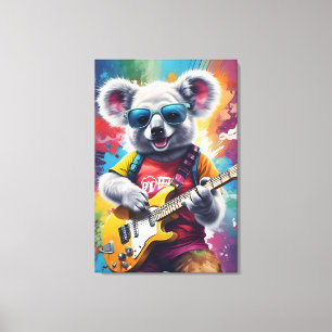 Koala spielt Gitarre, Rock Graffiti Leinwanddruck