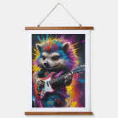 Koala spielt Gitarre, Rock Graffiti Wandteppich Mit Holzrahmen (Vorderseite 2)