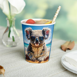 Koala Sunglass Sonniger Strand Frohe Weihnachten Pappbecher