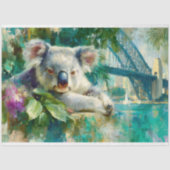 Koala & Sydney Harbour Bridge Decoupage Seidenpapier (Vorderseite)