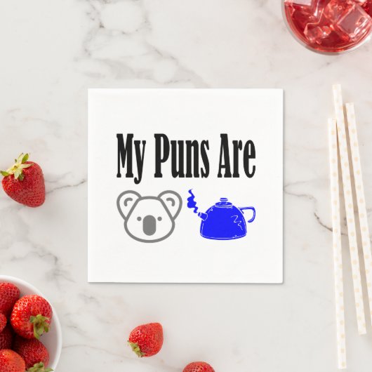Koala Tea Puns Vater Joke Pun Serviette (Beispiel)